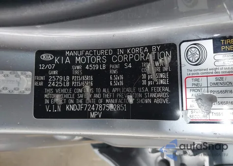 2008 Kia Sportage Lx from USA, damaged, VIN KNDJF724787522851